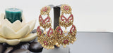 Boutique Style New High Quality Indian Polki Reverse Kundan Long Tikka Earrings Set
