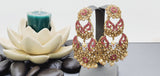 Boutique Style New High Quality Indian Polki Reverse Kundan Long Tikka Earrings Set