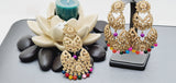 Boutique Style New High Quality Indian Polki Reverse Kundan Long Tikka Earrings Set