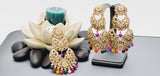 Boutique Style New High Quality Indian Polki Reverse Kundan Long Tikka Earrings Set