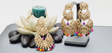Boutique Style New High Quality Indian Polki Reverse Kundan Long Tikka Earrings Set