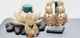 Boutique Style New High Quality Indian Polki Reverse Kundan Long Tikka Earrings Set