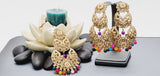 Boutique Style New High Quality Indian Polki Reverse Kundan Long Tikka Earrings Set