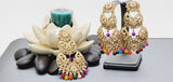 Boutique Style New High Quality Indian Polki Reverse Kundan Long Tikka Earrings Set