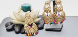 Boutique Style New High Quality Indian Polki Reverse Kundan Long Tikka Earrings Set