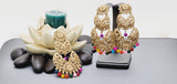 Boutique Style New High Quality Indian Polki Reverse Kundan Long Tikka Earrings Set