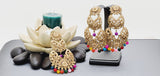 Boutique Style New High Quality Indian Polki Reverse Kundan Long Tikka Earrings Set