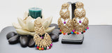 Boutique Style New High Quality Indian Polki Reverse Kundan Long Tikka Earrings Set
