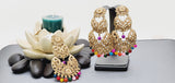 Boutique Style New High Quality Indian Polki Reverse Kundan Long Tikka Earrings Set