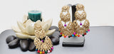 Boutique Style New High Quality Indian Polki Reverse Kundan Long Tikka Earrings Set