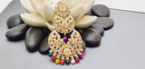 Boutique Style New High Quality Indian Polki Reverse Kundan Long Tikka Earrings Set