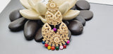 Boutique Style New High Quality Indian Polki Reverse Kundan Long Tikka Earrings Set