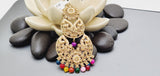 Boutique Style New High Quality Indian Polki Reverse Kundan Long Tikka Earrings Set