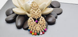 Boutique Style New High Quality Indian Polki Reverse Kundan Long Tikka Earrings Set
