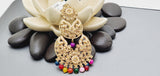 Boutique Style New High Quality Indian Polki Reverse Kundan Long Tikka Earrings Set