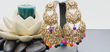 Boutique Style New High Quality Indian Polki Reverse Kundan Long Tikka Earrings Set