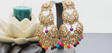 Boutique Style New High Quality Indian Polki Reverse Kundan Long Tikka Earrings Set
