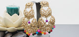 Boutique Style New High Quality Indian Polki Reverse Kundan Long Tikka Earrings Set