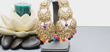 Boutique Style New High Quality Indian Polki Reverse Kundan Long Tikka Earrings Set