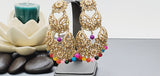 Boutique Style New High Quality Indian Polki Reverse Kundan Long Tikka Earrings Set