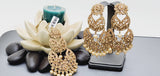 Boutique Style New High Quality Indian Polki Reverse Kundan Long Tikka Earrings Set