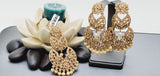 Boutique Style New High Quality Indian Polki Reverse Kundan Long Tikka Earrings Set
