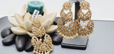 Boutique Style New High Quality Indian Polki Reverse Kundan Long Tikka Earrings Set