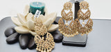 Boutique Style New High Quality Indian Polki Reverse Kundan Long Tikka Earrings Set