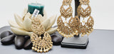 Boutique Style New High Quality Indian Polki Reverse Kundan Long Tikka Earrings Set