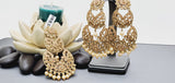 Boutique Style New High Quality Indian Polki Reverse Kundan Long Tikka Earrings Set