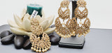 Boutique Style New High Quality Indian Polki Reverse Kundan Long Tikka Earrings Set