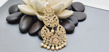 Boutique Style New High Quality Indian Polki Reverse Kundan Long Tikka Earrings Set