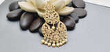 Boutique Style New High Quality Indian Polki Reverse Kundan Long Tikka Earrings Set