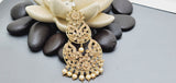 Boutique Style New High Quality Indian Polki Reverse Kundan Long Tikka Earrings Set