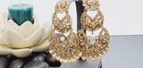 Boutique Style New High Quality Indian Polki Reverse Kundan Long Tikka Earrings Set