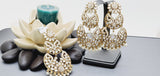 Boutique Style New High Quality Indian Polki Reverse Kundan Long Tikka Earrings Set