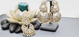 Boutique Style New High Quality Indian Polki Reverse Kundan Long Tikka Earrings Set