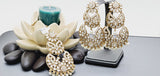 Boutique Style New High Quality Indian Polki Reverse Kundan Long Tikka Earrings Set