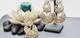 Boutique Style New High Quality Indian Polki Reverse Kundan Long Tikka Earrings Set