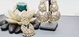 Boutique Style New High Quality Indian Polki Reverse Kundan Long Tikka Earrings Set