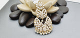Boutique Style New High Quality Indian Polki Reverse Kundan Long Tikka Earrings Set