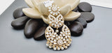 Boutique Style New High Quality Indian Polki Reverse Kundan Long Tikka Earrings Set