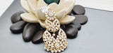 Boutique Style New High Quality Indian Polki Reverse Kundan Long Tikka Earrings Set