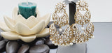 Boutique Style New High Quality Indian Polki Reverse Kundan Long Tikka Earrings Set