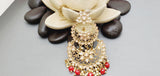 Exceptional Designer Collection In Indian Reverse Kundan Long Tikka Earrings Set