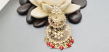 Exceptional Designer Collection In Indian Reverse Kundan Long Tikka Earrings Set
