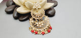 Exceptional Designer Collection In Indian Reverse Kundan Long Tikka Earrings Set