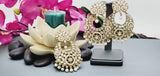 Beautiful Premium Quality  New Collection In Indian Polki Kundan Bollywood Tikka Earrings Set