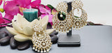 Beautiful Premium Quality  New Collection In Indian Polki Kundan Bollywood Tikka Earrings Set