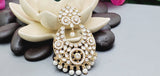 Beautiful Premium Quality  New Collection In Indian Polki Kundan Bollywood Tikka Earrings Set